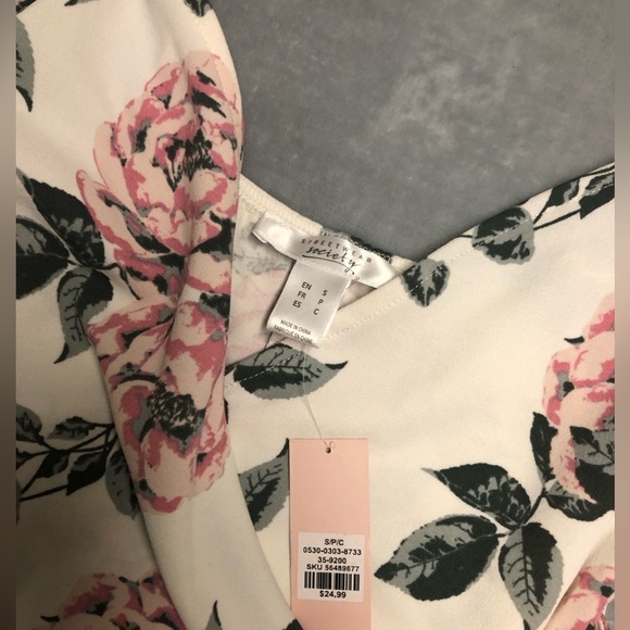 Streetwear Society White and Pink Floral Mini Dress - Picture 3 of 4